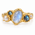 Vesper Gate-Moonstone Pearl Ring | Meaningful Gemstone Jewelry | Holymoonly