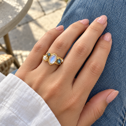 Vesper Gate Ring-（Moonstone Pearl）🎁